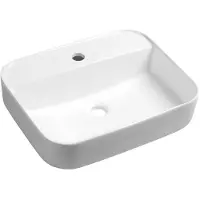 Sapho Garda Keramische opbouwwastafel, 50x40cm, wit
