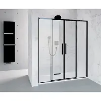 Hak Altis Black Douche schuifdeur 167-171cm, (h) 200cm, helder glas