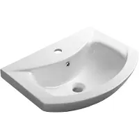 Aqualine Zero Keramische wastafelmeubel wastafel 55x43,5cm, wit