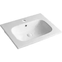 Sapho Piedra Keramische meubelwastafel 61x46,5cm, wit