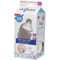 Difrax Wide Glazen S-babyfles - 200 ml - Wit - 1 Stuk