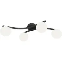 Emibig Plafondlamp Opus, dimbaar, zwart, Woon-/ Eetkamer, metaal, Modern, plafondlamp