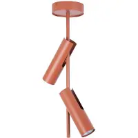 Sigma Plafondspot Leda 2, baksteenrood, 2-lamps, hoogte 55 cm dimbaar, rood, Woon-/ Eetkamer, metaal, Modern, buitenspot