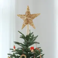 Salcar Kerstboomster van stro, 25 cm strosterren, handgemaakte natuurlijke sieraden voor kerstbomen