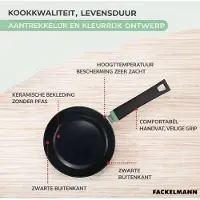 Fackelmann Pan 20 cm aluminium keramische antiaanbaklaag zonder PFAS Brandao