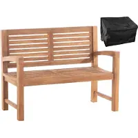 CLP Tuinbank 120 cm Met hoes - Teak bank Met bijpassende beschermhoes - Houten bank In verschillende variaties Inclusief hoes - Halden