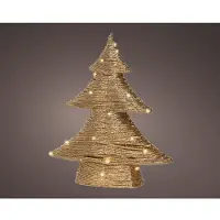 Lumineo Kerstboom goud LED 10x34x40cm goud Papier Kerstverlichting Figuur