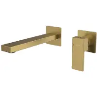 Sapho Cubemix inbouwwastafelmengkraan 2 gaten, goud mat