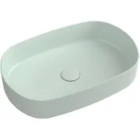 Isvea Infinity Oval Opbouwwastafel, 55x36cm, groen Mint