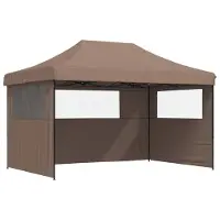 Syfax Partytent inklapbaar pop-up met 3 zijwanden bruin