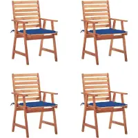 Syfax Tuinstoelen 4 st met kussens massief acaciahout