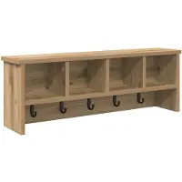 vidaXL Wandgemonteerde kapstok Muurmontage Artisan Eiken Bewerkt hout