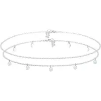 Elli - Halsketting - Choker Set Dames Plaatje Schakelketting 925 Sterling Zilver 36 cm -