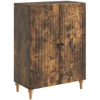 vidaXL Dressoir Gerookt eiken 66 x 34,5 x 90 cm Bewerkt hout