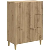 vidaXL Dressoir Artisanaal eiken 66 x 34,5 x 90 cm Bewerkt hout