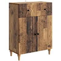 vidaXL Dressoir met lade Oud hout 66 x 34,5 x 90 cm Bewerkt hout
