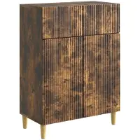 vidaXL Dressoir met lade Gerookt eiken 66 x 34,5 x 90 cm Bewerkt hout