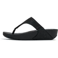 FitFlop Lulu Shimmerglitz Toe Post Teenslippers | Maat 36 Dames Zwart
