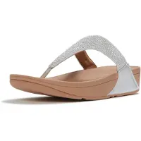 FitFlop Lulu dames teenslipper zilver met glitters en sierstenen