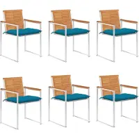vidaXL Tuinstoelen 6 st met kussens massief acaciahout
