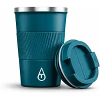 Motivai RVS Thermosbeker To Go – 380ML – Lekvrij & Dubbelwandig – Koffiebeker voor Onderweg – BPA-vrij & Duurzaam – Blauw