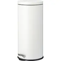 Merkloos Pedaalemmer RVS 30L Wit wit Metaal Prullenbak