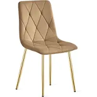 Leobert Fauteuil - - Model Libra - Bruine fluweelstof / Goudkleurige poten - 45 x 54 x 86,5 cm
