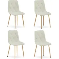 Leobert Stoel - - Libra - Beige stof / Houten poten - 44,5 x 54,5 x 87 cm - Set van 4
