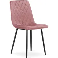 Leobert Stoel Turin, fluweel, roze, met zwarte poten, 1 stuk