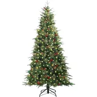 vidaXL Kunstmatige Hinged Kerstboom met 300 LED Groen 180 cm PE en PVC