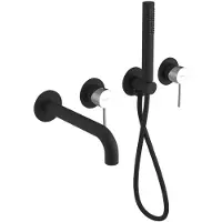 Sapho Ultramix Inbouwbadmengkraan inclusief handdouche, mat zwart/chroom