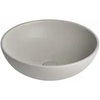 Sapho Turf opzetwastafel beton inclusief afvoer, dia. 44cm, witte zandsteen
