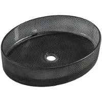 Sapho Nobal Gegraveerde glazen wastafel 49x38 cm, zwart