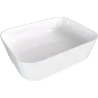 Hak Banera Square Opbouwwastafel, kunstmarmer, 50x36cm, wit