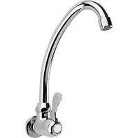 Aqualine Wandgemonteerde koudwaterkraan 1/2", draaibare uitloop, chroom