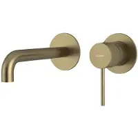 Sapho Ultrasan inbouw 2-gats wastafelmengkraan, uitloop 20cm, goud mat