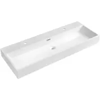 Hak Sapho AQUATIC wastafel, gietmarmer, 120x46 cm, wit