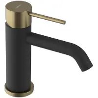 Sapho Ultramix Wastafelmengkraan, zwart mat/goud mat