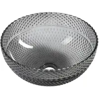 Sapho Marac Gegraveerde glazen aanrecht-wastafel Ø 39,5cm, zwart