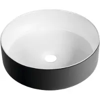 Hak Fiastra Keramische waskom, Ø40cm, wit/mat zwart