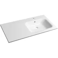 Sapho Areca Kunstmarmeren wastafel 101x51,5cm, rechts, wit