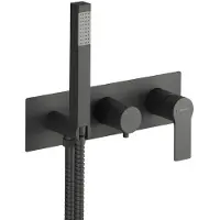 Sapho Pax Inbouwmengkraan voor douche/bad inclusief handdouche, 3-weg, mat zwart