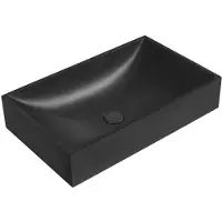 Hak Sapho TARANT wastafel met overloop, 58x36 cm, zwart graniet