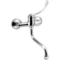 Aqualine 35 Wandmontage mengkraan, medische hendel, uitloop S, 177 mm, chroom