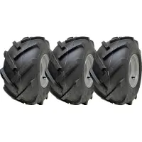 Parnells 18x9.50-8 banden met open profiel, gemonteerd op velgen, voor een rotorkopeg, met 4 bouten en een boutcirkel van 100 mm (set van 3)