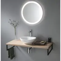 A&n&a aqualine Vega Wastafelblad 62,5x45cm, eiken platina