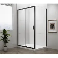 Polysan Easy Black Zijpaneel 700 mm, helder glas