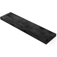 Hoppa! Rustieke Zwevende Wandplank - Wandrek van Hout met Bevestigingsmateriaal - Zwart - MDF - 80 x 20 x 3.8 cm (B x D x H)