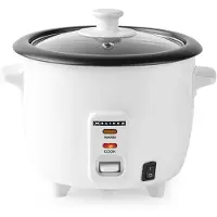 Melissa , Reisfornuis, 0,6 liter, 300W, met antiaanbaklaag en stoommandje, wit