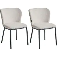 Beliani ARTESIA - Eetkamerstoel set van 2 - Lichtbeige - Polyester